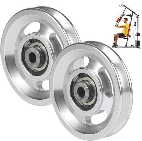 2 Stück 95mm Seilrolle Fitness Umlenkrollen Aluminiumlegierung, Umlenkrolle Riemenscheibe 300kg Traglast für Garagentor Rollensysteme Sportgeräte, Gym Krafttraining Zubehör