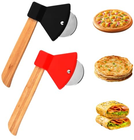 EAVUYIS 2 Pezzi Rotella Tagliapizza in Acciaio Inox Pizza Cutter Lavabile in Lavastoviglie, Per Torte, Crostate, Waffle E Pane, Adatto Per Cucina Uso Quotidiano