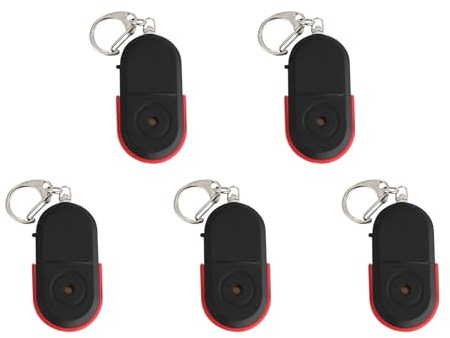 Zhdbchyuu 5X Buscador Llaves de Silbato Anti-Perdida Localizador de Llaves de Etiqueta Inteligente de Alarma InaláMbrica Rastreador de Rastreador de Luz LED con Sonido de Silbido