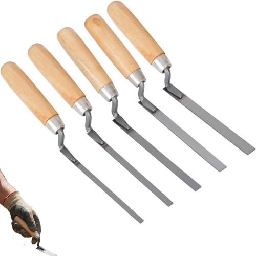 5-Piece Pointing Trowel Set, Professional Brick Pointing Tools, Finger Trowel CollectionComplete Pointing Tools for Repointing and Tiling Tasks with Durable Construction and Ergonomic Design