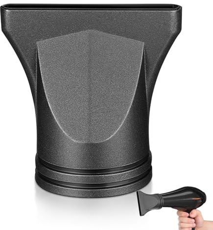 OFFIGAM Beccuccio del per Distribuzione Uso Uniforme a Calore Professionale Ugello Diffusore Ricambio in Plastica Nera Design Piatto, Flusso D'aria Concentrato Phon Domestico