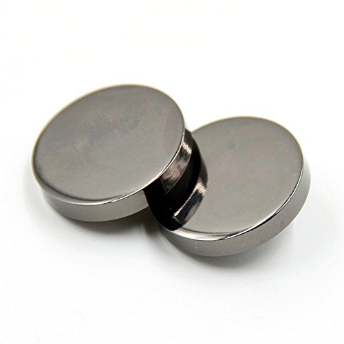 Bestowal 10 Stück Metall Flache Knöpfe für Frauen Kleidung, Woolen Mantel, Mann Jacken, Hemd, Hose - Runder Geformter Nähender Knopf (Schwarz, 15mm)