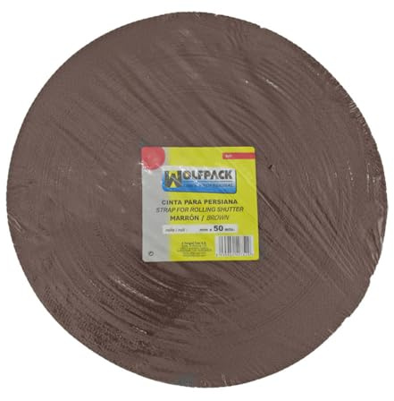 WOLFPACK LINEA PROFESIONAL - Cinta Persiana Marrón 14 mm. Rollo 50 Metros