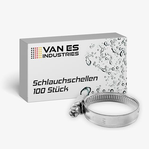 VE-Professional 100 x Schlauchschellen W1 (16-27 mm) - Silber Hoseklemmen