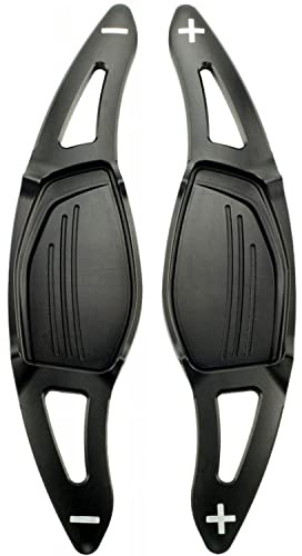 Overdrive-Racing Schaltwippen Verlängerung Kompatibel mit Audi RS3 RS4 RS5 R8, RS Q3, RS Q8, TT RS DSG S-Tronic Typ-E Alu Schwarz Shift Paddles Shifter Extensions Lenkrad Schaltung