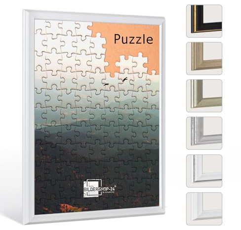 Bildershop-24 Puzzlerahmen KALYPSO Weiß (matt) 50 x 70 cm (ca. 1000 Teile)