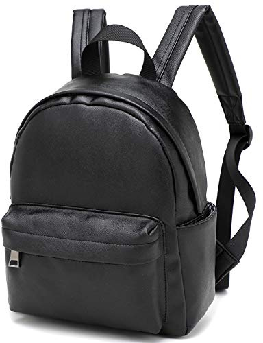 FELDA Vegan Leather Backpack - Rucksack Daypack Bag - Black