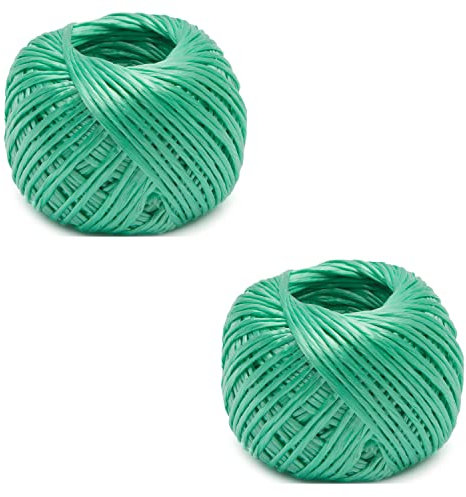 Spago in polipropilene Ø 1 mm, lunghezza ± 50 metri, colore verde, confezione da 2 rotoli