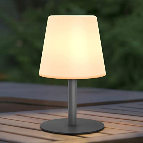 MALUX Led Tischlampe Akku Kabellos Warmweiß Kaltes Weiß 3000K 7500K Dimmbar Tischlampe Akku Wasserdicht IP44 Ideales Dekor für Ihr Haus und Garten Hotel Esstisch