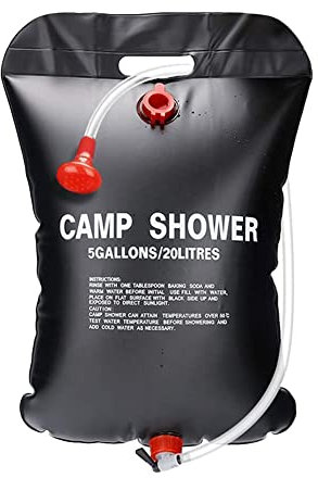 Solar-Duschtasche,Mobile Solardusche Camping Dusche Tasche, Campingdusche 20L Outdoor Gartendusche Warmwasser Duschsack Solar Heizung Wandern Wassersack Shower Reisedusche mit Duschkopf Schlauch