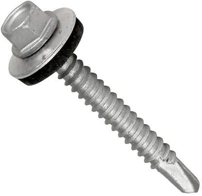 4.8 mm x 70 mm Roofing Screws, Hex Head Self-Drilling Roof Screws With Rubber Sealing Washer, Rust Proof, Weather Resistant, Zinc Plated, Coarse Threaded, Cladding Steel Screw for Tin Roof (50 pcs)