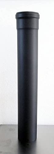Tubo fumo smaltato nero L 25 cm, per stufa a pellet, canna fumaria (DIAMETRO 80)