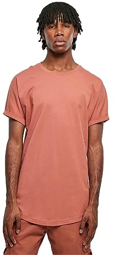 Urban Classics herr T-tröja Long Shaped Turnup Tee, Terrakotta, M