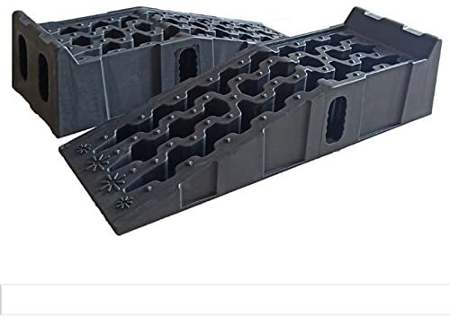 PKW-Rampe 1 Paar Kunststofframpe 7t Schwerlast-Laderampe Wohnwagen-Hebebühne Verladerampe, Hebebühne bis 170 mm Schwarz