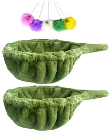 SHENGOCASE 13 2-Pack Green Nest Basket Lounger Hammock Bed Replacement for Cat Tree Tower Replacement, 5-Pack Hanging Toys, Cat Tree Accessories Hammock Attachment (Medium 2pcs, Green)