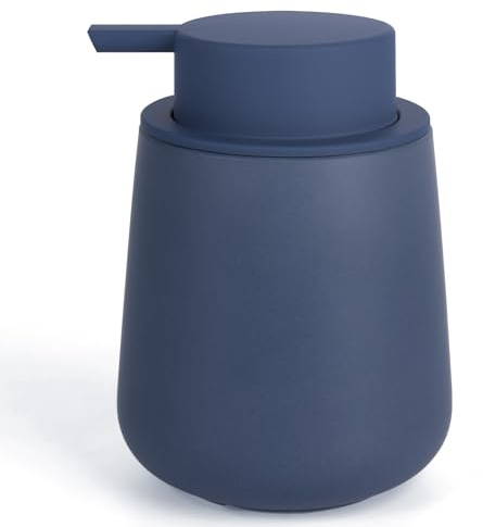 BosilunLife Ceramic Soap Dispenser for Bathroom 12Oz | Refillable Liquid Hand Soap Dispenser for Essential Oil, Lotion Dispenser with Pump (Liquid, Blue)