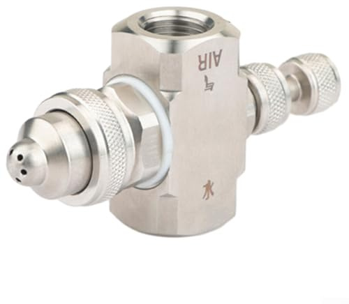 Ugello Atomizzatore Aria Regolabile Acqua Gas Misto Esterno 304 Acciaio Multiuso Controllo Polvere Umidificazione Raffreddamento Distanza Spray 2-3m (F)