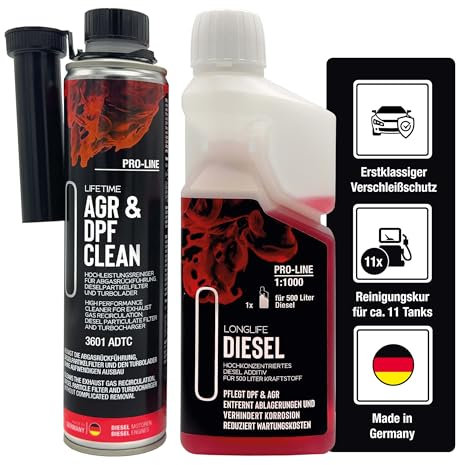 LIFETIME Diesel Additiv AGR & DPF Reinigungs-Kur Pro-Line | DPF Reiniger, AGR Reiniger | Umfassende Reinigung und Pflege von AGR, DPF, Turbo für alle Dieselmotoren | alle 10.000km