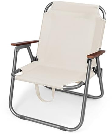 GIZNXBA Klappstühle Outdoor Terrassenstühle Modern Gartenstühle Mit Armlehnen Und Stahlrahmen, Campingstuhl Mit Atmungsaktivem Stoff Balkonstühle Für Garten, Hinterhof, Pool, Drinnen (Color : /White)