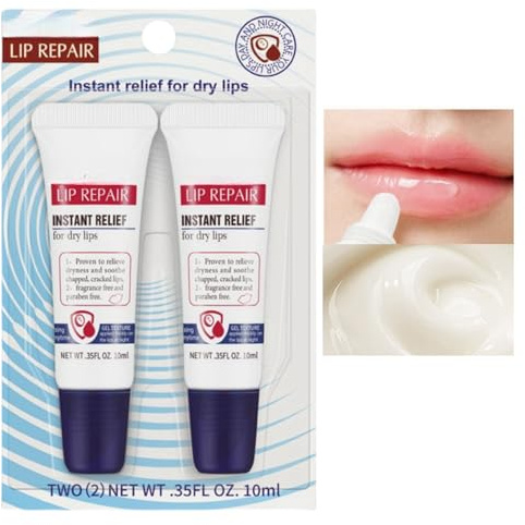 2PCS Lip Repair Ointment,Lip Balm Repair,Lip Repair Cream,Lip Balm Set with Protect,Long-Lasting Moisture to Soothe Dry Chapped Lips,lip repair balm, Lip Tube Moisturizer Intensive for Cracked