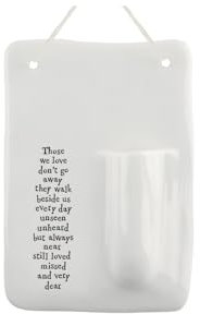 East of India Pequeño jarrón de porcelana para colgar en la pared, adorno moderno para el hogar Those we love don't go away