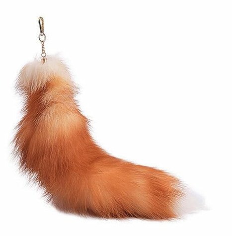 Yonuaret Schlüsselanhänger Fuchsschwanz Tierschwanz Schlüsselanhänger, Schlüsselanhänger Für Pelzschwänze Realistischer Fuchsschwanz Schlüsselanhänger Dekorativer Für Handtasche Rucksack,40cm