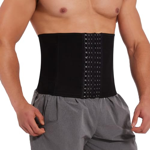 SLIMBELLE Herr magbälte fitnessbälte body shaper svettbälte midjegördel justerbart bälte magkontroll bälte, Svart-02, XXL