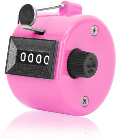 LICQIC 4-digit Clicker Counter, Handheld Counters, 1 Pcs Pink