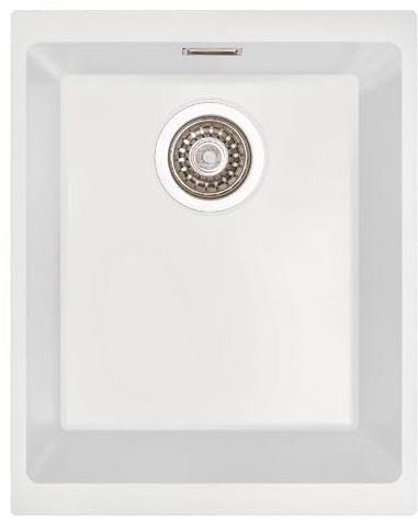 Astini Dante 340 1.0 Bowl Granite White Undermount Kitchen Sink & Waste