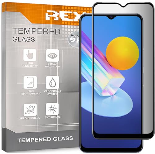 REY Protector de Pantalla Antiespía para Vivo Y72 5G - Y52 5G - Y17s - Y22s - Y33s 4G - Y21 - Y21s, Cristal Vidrio Templado Premium