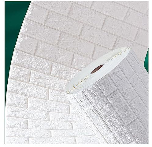Dalles murales en mousse 3D, panneaux muraux, papier peint autocollant effet brinneaux muraux, papier peint autocollant effet brique blanche, imperméable pour : cuisine, salle de bain, salon
