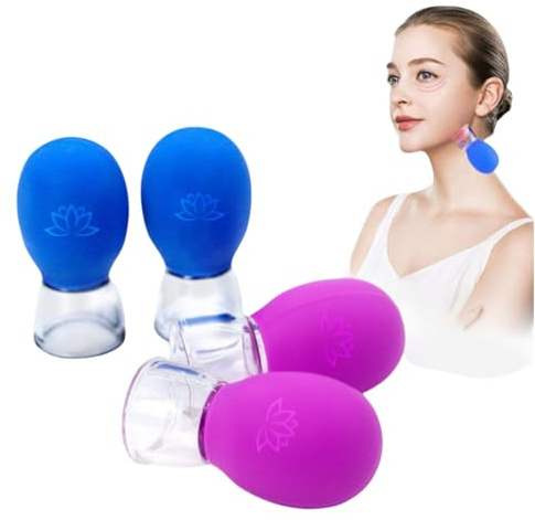 Facial Cupping | Nipple Corrector | Silicone Suction Massager for Facial Lifting, Rejuvenation and Postnatal Nipple Adjustment | Painless, Non-Invasive Beauty and Nursing Tools. 4PCS Pack