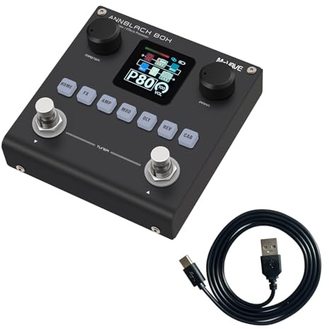 M-VAVE ANN Blackbox Gitarren-Pedal, 80 editierbare Voreinstellungen, Reverb Delay Boost, schwarze Box mit 6 Effektmodulen, AMP CAB BT Audio mit APP Create Paremeter