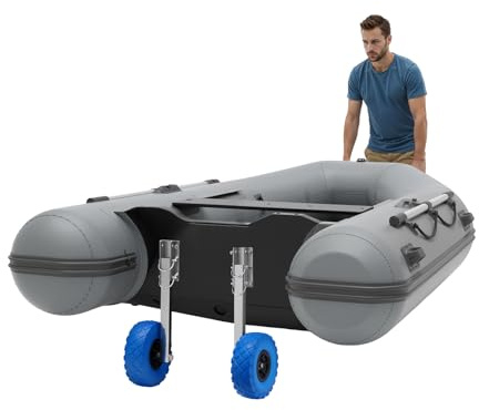 WAPHOERTE Roues de transport pour bateau pneumatique, roues arrière pliantes, pour bateaux gonflables, charge maximale 150 kg, roues arrière amovibles en acier inoxydable, faciles à monter