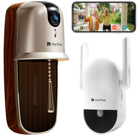 anyfree Doorbell Camera Wireless with Chime, HDR Smart WiFi Video Doorbell with PIR Motion Detection & AI Human, 2.4 / 5Ghz, Solar Assist Battery,Night Vision,2-Way Talk,SD Card & AWS Cloud Storage