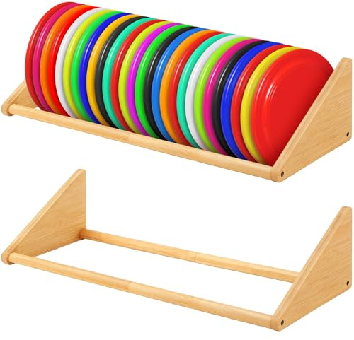 Weysat 2 Pack Disc Golf Storage Rack Wall Mount Disc Golf Accessories Organizer Rack Holder Basket Shelf for Home Garage