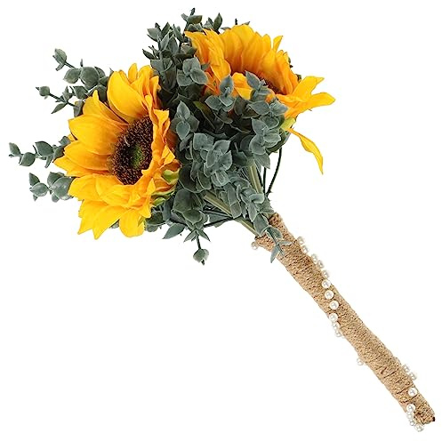 HEALEEP Bouquet Da Sposa Artificiale Girasoli Bouquet Nozze Realistico Per Matrimonio Decorazione Per Cerimonie