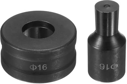 QUARKZMAN Hydraulische Lochstanze Matrize 16mm Rundloch, 40Cr Stahl Locher Locheisen Stanze Set Werkzeug für CH70 Elektrische Stanze Maschine Schwarz