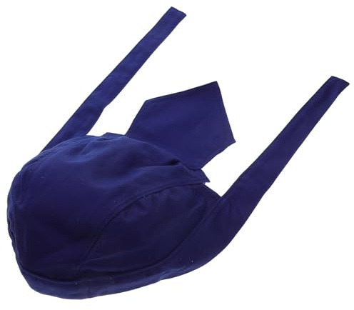 Toddmomy Casquette de Soudeur en Coton Bleu Respirant Bande Réglable, Protection Anti-poussière Épaisse et Résistante Feu pour Chantier et Maintenance