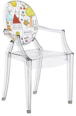 Kartell Lou Lou Ghost Sedia per Bambini, Trasparente/Disegno