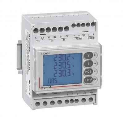 Centrale de mesure EMDX³ modulaire affichage LCD avec sortie RS485 et à impulsion - 4 modules