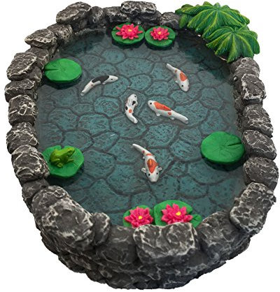 GlitZGlam KOI Miniaturteich – Koiteich für einen Feengarten. EIN Miniaturteich für einen Miniaturfeengarten und Zaubergartenzubehör