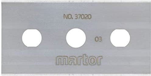 MARTOR 10 x LAMA INDUSTRIALE, lame di ricambio per cutter, coltelli di sicurezza, 22,2 mm, affilate, in dispenser, riutilizzabili su 4 lati, NR. 37020