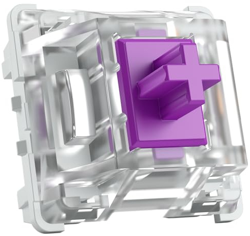 GLORIOUS Kailh Purple Switches Mécaniques Tactiles (120 Pièces) | Force Activation 50g, Doux, Compatibles Rétroéclairage RGB SMD LED, Modèle Pro 3 Broches, Cycle De 70 Millions De Frappes