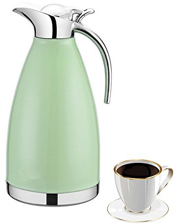 OnePine 2.0 Liter/70 oz Doppelschicht Isolations Topf thermosflasche Edelstahl Isolierkanne kaffeekanne Vakuum isolierung thermoskanne Kaffeetopf,100% dicht Heiß und kalt dual Gebrauch (Grün)