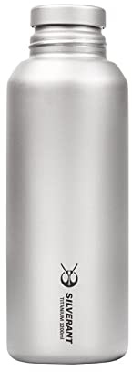 SILVERANT Titan Ultraleicht 1.2 Liter/1200ml/42.2 fl oz Auslaufsichere Outdoor Camping Wandern Große Sport Wasserflasche mit isolierender Thermohülle und Clip Loop Verschluss