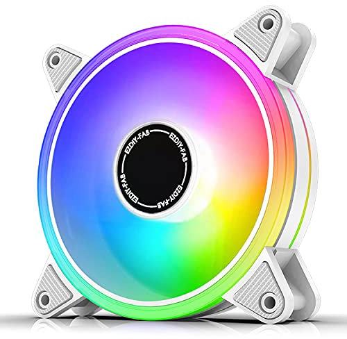 EZDIY-FAB White Moonlight 120mm RGB Ventilateur adressable pour boîtier de PC-1 Pack