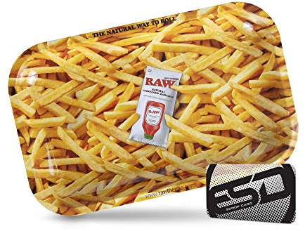 Raw - Vassoio per laminatoio in metallo Fried, misura piccola, stile francese, elegante ed elegante, in metallo, con bordi arrotondati.