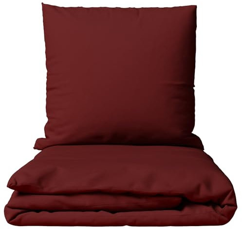 Leonado Vicenti Baumwolle Bettwäsche Uni 135x200 155x200 155x220 200x200 200x220 220x240 wählbar, 2teilig, Bordeaux