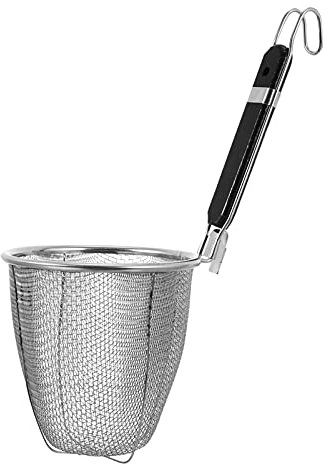 Cabilock 1stück Edelstahl Nudel Sieb Mit Holzgriff Ergonomischer Schöpflöffel Für Küche Restaurant Buffet Und Mehr Hitzebeständig Leicht Einfach Zu Reinigen Tiefes Design Für